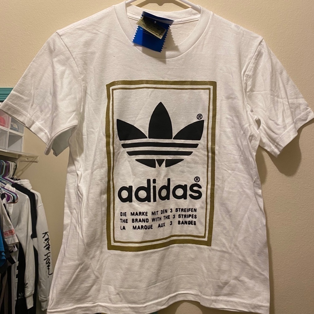 Adidas Classic Top Short Sleeve Pullover Crewneck T-Shirt Superstar Classic Logo